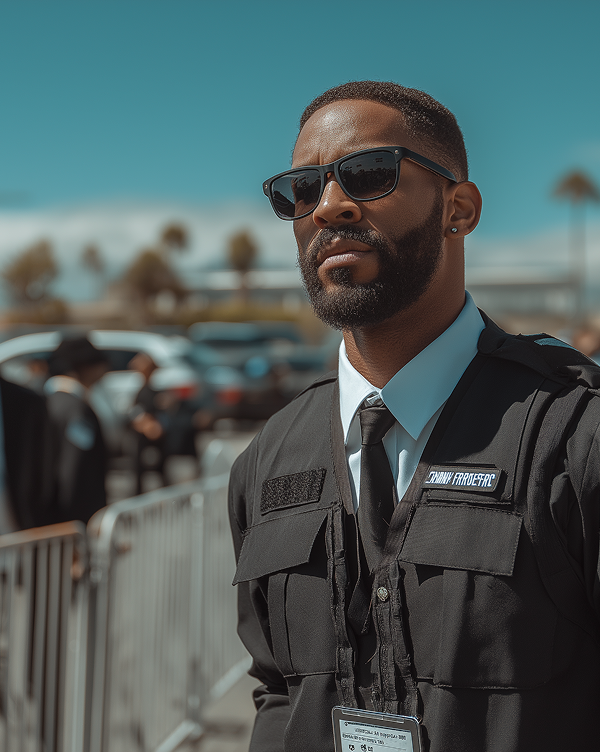 man in boundary frontline security uniform