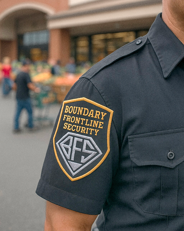 man in boundary frontline security uniform