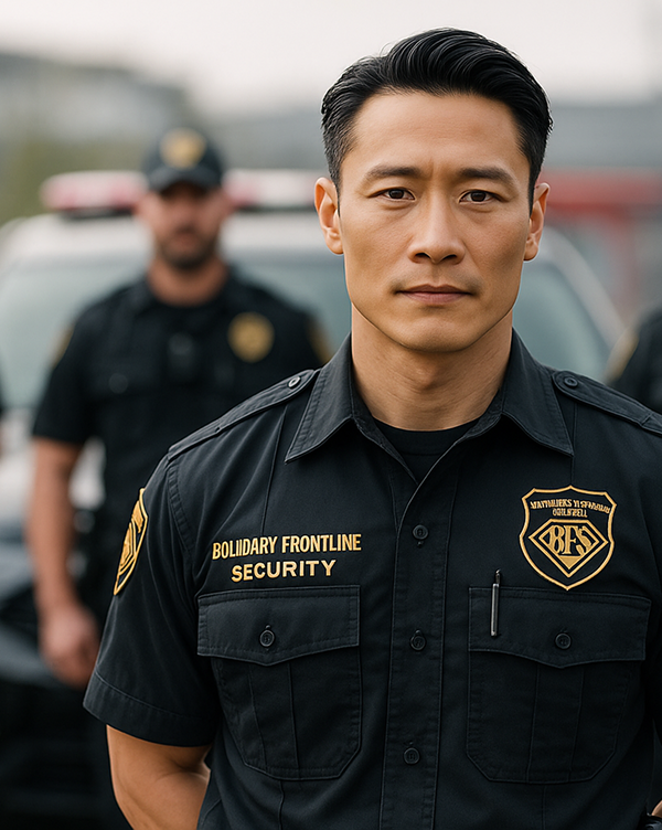 man in boundary frontline security uniform
